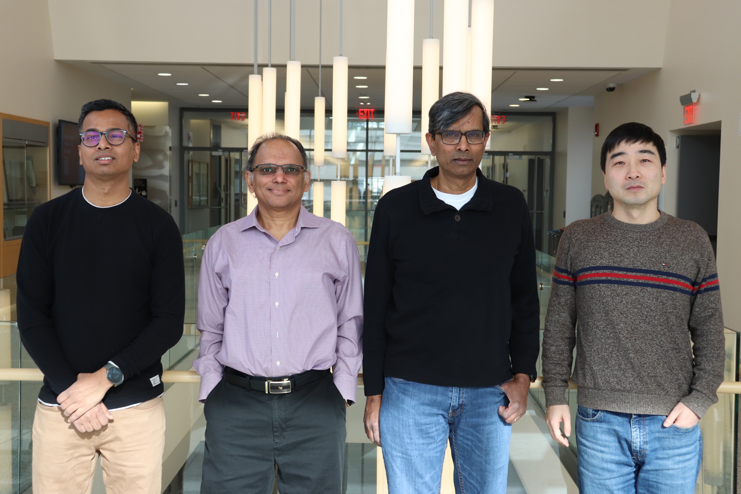 Left to right: Supartha Podder, Himanshu Gupta, C.R. Ramakrishnan, Nengkun Yu.
