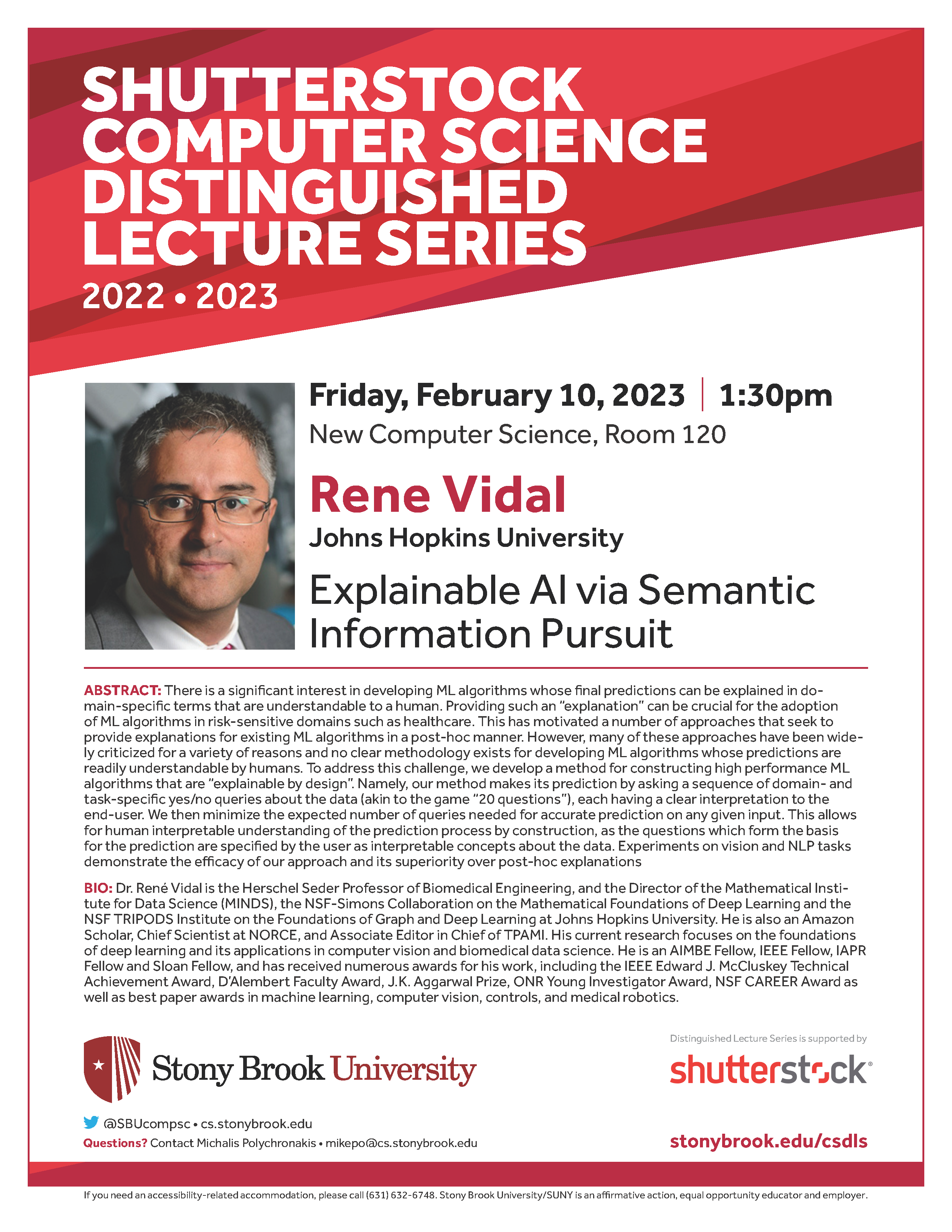 Lecture on February 10 at 1:30p in Room 120 of New Computer Science.