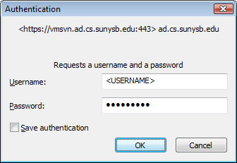 Input your username and password