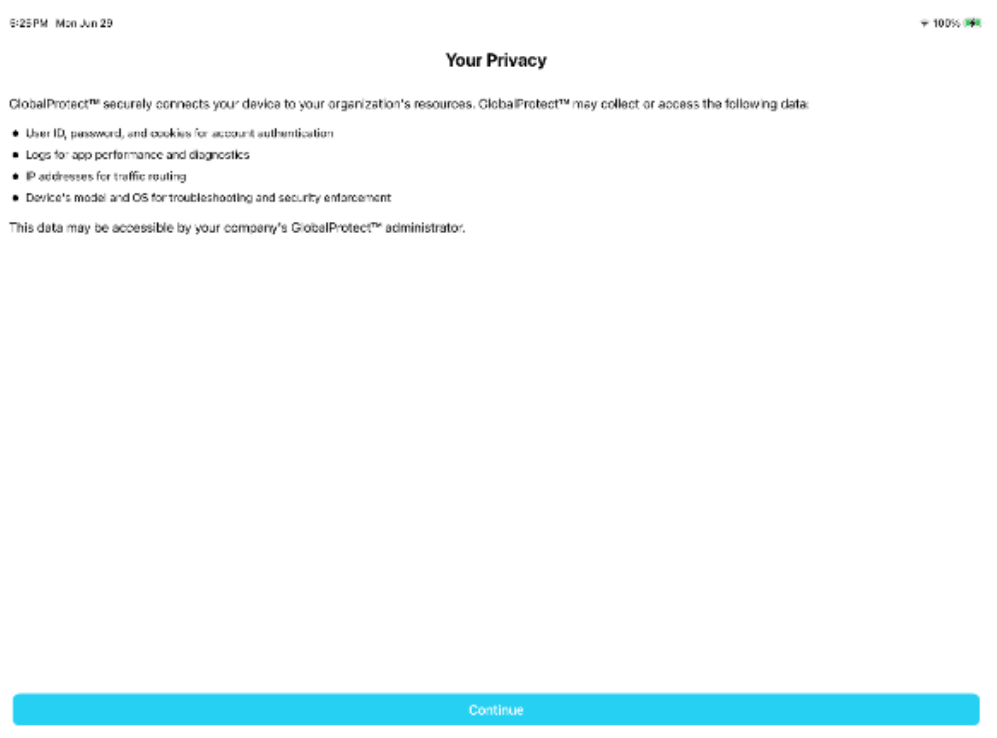 Global Protect Your Privacy Page