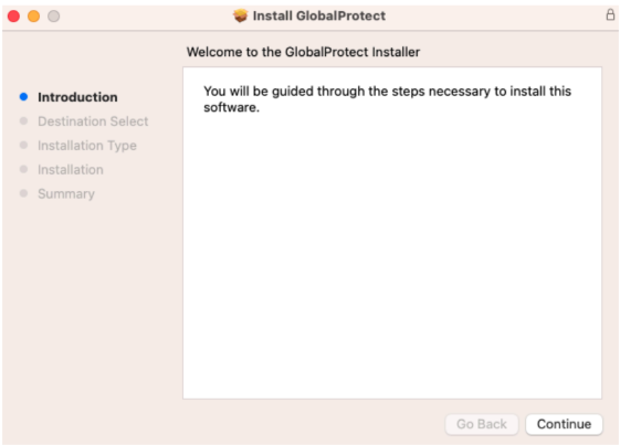 global protect installation introduction page