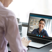 Student participates in online interview. fizkes/Shutterstock:.com